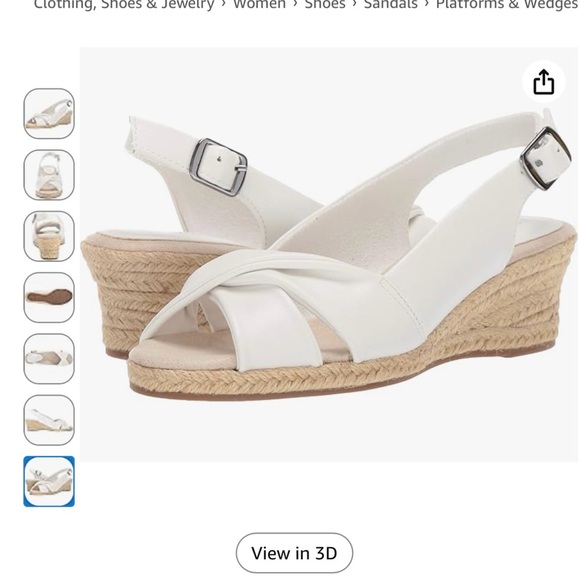 Easy Street White Espadrille Slingback Wedges - Picture 6 of 10